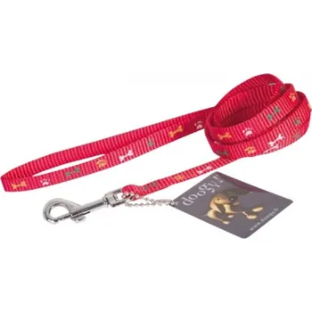 Vodítko pro psa Vodítko Bones Nylon Simple - Red 1,20 m x 10 mm
