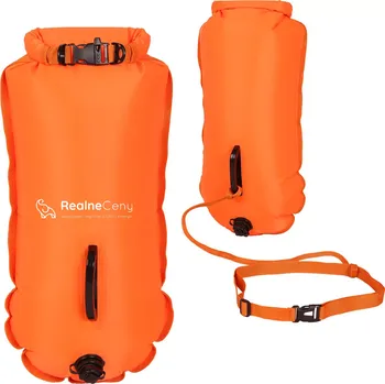 Nafukovací bezpečnostní bójka 2v1 se suchou kapsou a píšťalkou 28 l pro plavání, SUP a kajak