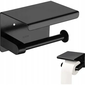 Držák toaletního papíru WC kovový věšák do koupelny černý