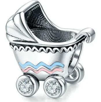 Přívěsek Endy-shop Stříbrný přívěsek korálek dětský kočárek