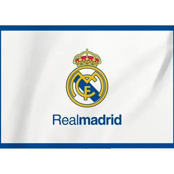 Vlajka Real Madrid FC Vlajka Real Madrid 75 × 50 cm, bílá, přehyb na tyč