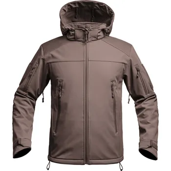 Pánská softshellová bunda Bunda FIGHTER V2 softshell s kapucí HNĚDÁ Bunda FIGHTER V2 softshell s kapucí HNĚDÁ vel. S