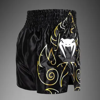 Oblečení pro bojové sporty Muay thai šortky Venum VTC Flames - Black/Gold Velikost: M