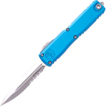 kapesní nůž Microtech ULTRATECH GEN IV D/E STONEWASH PART SERRATE BLUE 11224-11BL