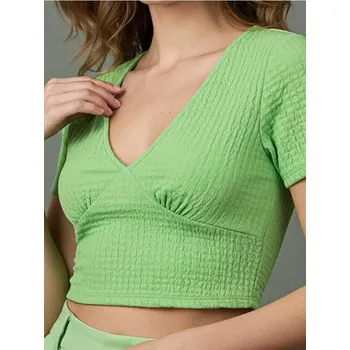 Oblečení a móda Sinsay - Crop top - zelená - 0587T-76X - 0587T-76X-XL