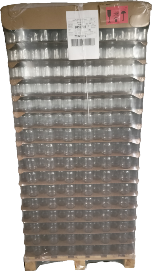 Zavařovací sklenice 540 ml VÁLEC TO 82 na maso | Zavarovacisklo.cz PALETA/počet ks na paletě: 2873
