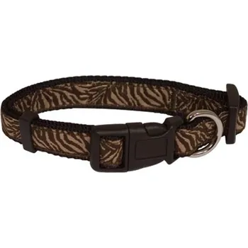 Obojek pro psa Obojek Savane Nylon - Brown Zebra 21-34 cm x 16 mm