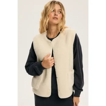 Dámský kožich Dámská vesta BLOOVII Sherpa Krémová XL