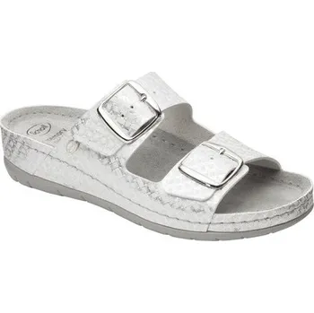 Dámská zdravotní obuv Boty Scholl ABERDEEN - bílé zdravotní pantofle dámské