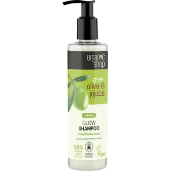 Šampon Organic Shop Šampon pro zářivý lesk vlasů Oliva a jojoba (Glow Shampoo) 280 ml + 2 měsíce na vrácení zboží
