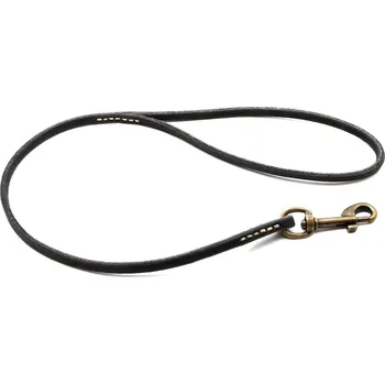 Vodítko pro psa Morko Kožené vodítko s poutkem, černá kůže 7mm, kování staromosaz cm: 40 cm