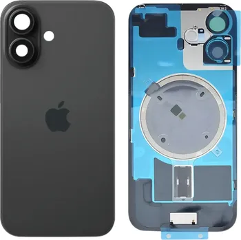 Náhradní kryt pro mobilní telefon Apple iPhone 16 - Náhradní zadní sklo housingu se sklíčkem kamery a Magsafe (Black)
