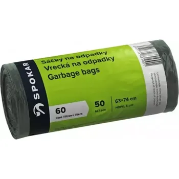 Pytle na odpadky Sáčky na odpad 60l, 63x74cm/50ks HDPE