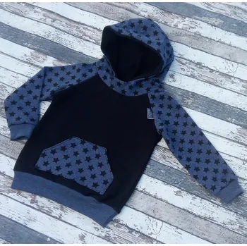 Chlapecká mikina Yháček Mikina se stojáčkem Yháček, Denim hvězdy, DOPRODEJ! Velikost: 116