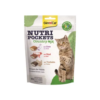 Pamlsek pro kočku Gimcat Nutri polštářky 150g Country mix