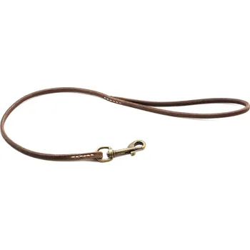 Vodítko pro psa Morko Kožené vodítko s poutkem, hnědá kůže 7mm, kování staromosaz cm: 100 cm