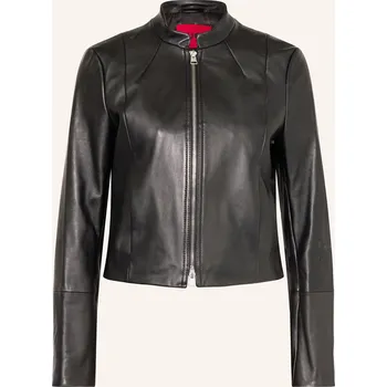 Dámský blejzr Hugo Dámská Kožená Bunda Lasari, černá, 38