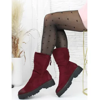 Dámské kozačky Ctogo Gogo Vínové polokozačky CC3015-5WI Velikost: 36