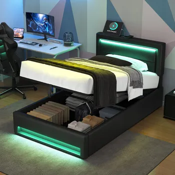 Postel Patrová postel Arhatreya moderní 90 x 200 cm černá