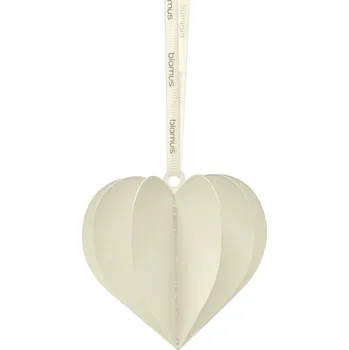 Vánoční dekorace Sada 4 ks papírových srdíček Blomus KAZARY - krémová