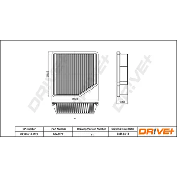 Vzduchový filtr Vzduchový filtr DRIVE+ DP1110.10.0570