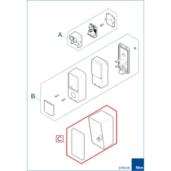 Pohon brány SPCG041100 plastový kryt a odrazka pro EPMOR a EPMORB - náhradní díl fotobuněk Nice