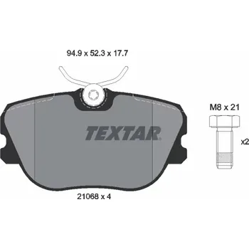 Brzdová destička Textar 2106804 Sada brzdových destiček, kotoučové brzdy