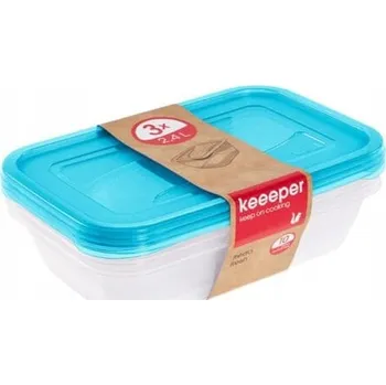 Dóza na potraviny Sada dóz Keeeper Fredo Fresh 2,4 l modrá 3 ks