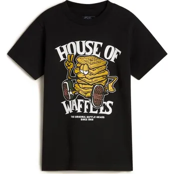 Pánské tričko tričko dětské VANS Waffle House SS Black - 3