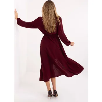 Oblečení a móda Dress-MI-SK-C258.16-burgundy RUE PARIS černá | tmavě červená 3467549