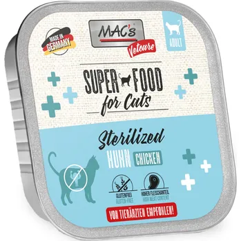 Krmivo pro kočku 16x100g kuřecí MAC's Vetcare Cat Sterilised vlhké krmivo pro kočky