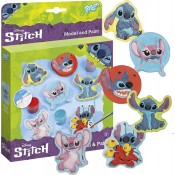kreativní sada Disney Stitch, sádrové figurky k vymalování s barvami, kreativní sada