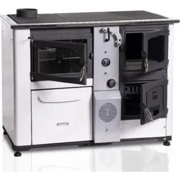 Krbová kamna Kuchyňská kamna s troubou a výměníkem TEMY PRO P 25 S Levá/Bílá