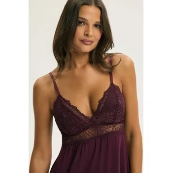 Dámská noční košile Noční košilka Esotiq Canti - viskóza Hnědo-červená (Mahoniová) M