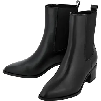 Dámské kozačky esmara® Dámská kožená kotníková obuv Chelsea (černá, 37)