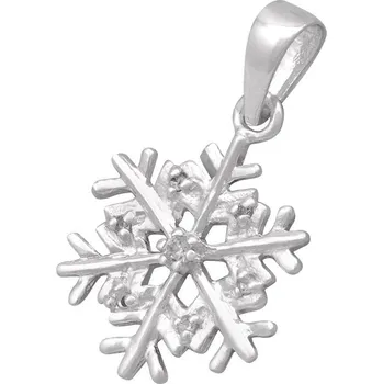 Přívěsek Stříbrný přívěsek se zirkony Ag 1,7 g sněhová vločka
