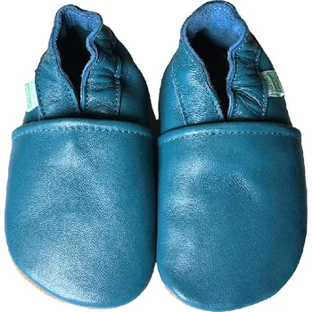 Kojenecké oblečení Hopi Hop Kožené capáčky Barefoot Vel. XXL (2-3 roky) Petrolejové