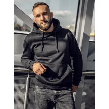 Pánská mikina Pánská klokanková mikina s kapucí černá Bolf 2009A4 - L