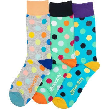 Pánské ponožky Meatfly GIFT 3 PACK - ponožky Lexy Grey Dots 39-42 + 2 měsíce na vrácení zboží