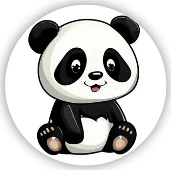 Dekorativní magnet Magnetka 60x60mm ve tvaru kruhu - roztomilá panda