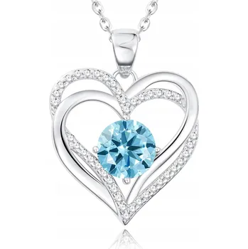 Náhrdelník STŘÍBRNÝ NÁHRDELNÍK POVRCHOVANÝ RHODIEM SRDCE STŘÍBRO 925