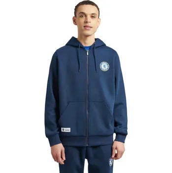 Pánská mikina Chelsea FC Mikina Chelsea, tmavě modrá, zip, kapuce, boční kapsy Velikost: L