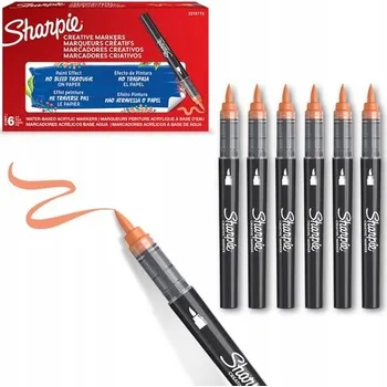 KREATIVNÍ AKRYLOVÝ POPISOVAČ / ZDOBÍCÍ FIXA S ŠTĚTCOVÝM HROTEM SHARPIE ORANŽOVÁ