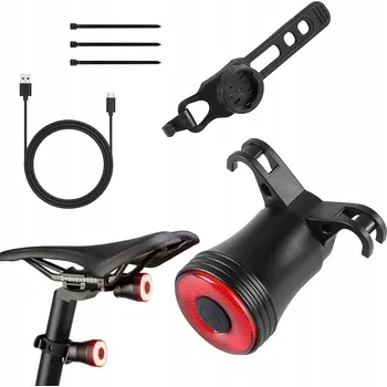 Cyklosvítilna Inteligentní Zadní Světlo na Kolo s USB-C, Vodotěsné, Dobíjecí