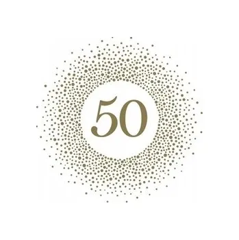 Papírový ubrousek Ubrousky 50. výročí / zlaté tečky 20 ks