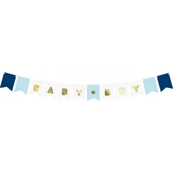 Girlanda Baby Boy Baby Shower modrá Banner 1,6 m