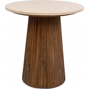 Konferenční stolek Stolek King Home kulatý 50 x 50 x 52 cm, odstíny béžové, odstíny hnědé