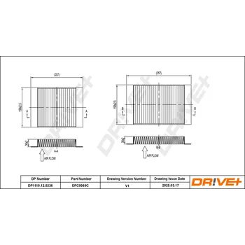 Kabinový filtr Kabinový (pylový) filtr DRIVE+ DP1110.12.0236