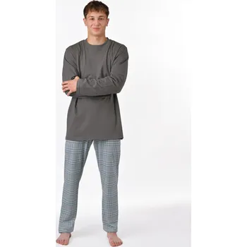 Pánská móda Gina Výhodné balení 5 kusů - Pyžamo dlouhé pánské 79193P Barva/Velikost: šedá, sv. šedá / XL