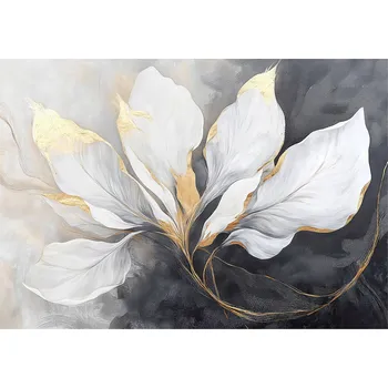 Fototapeta FOTOTAPETA LISTY BETON ZLATÝ LOFT LOŽNICE OBÝVACÍ POKOJ TAPETA VLIESOVÁ 350x250